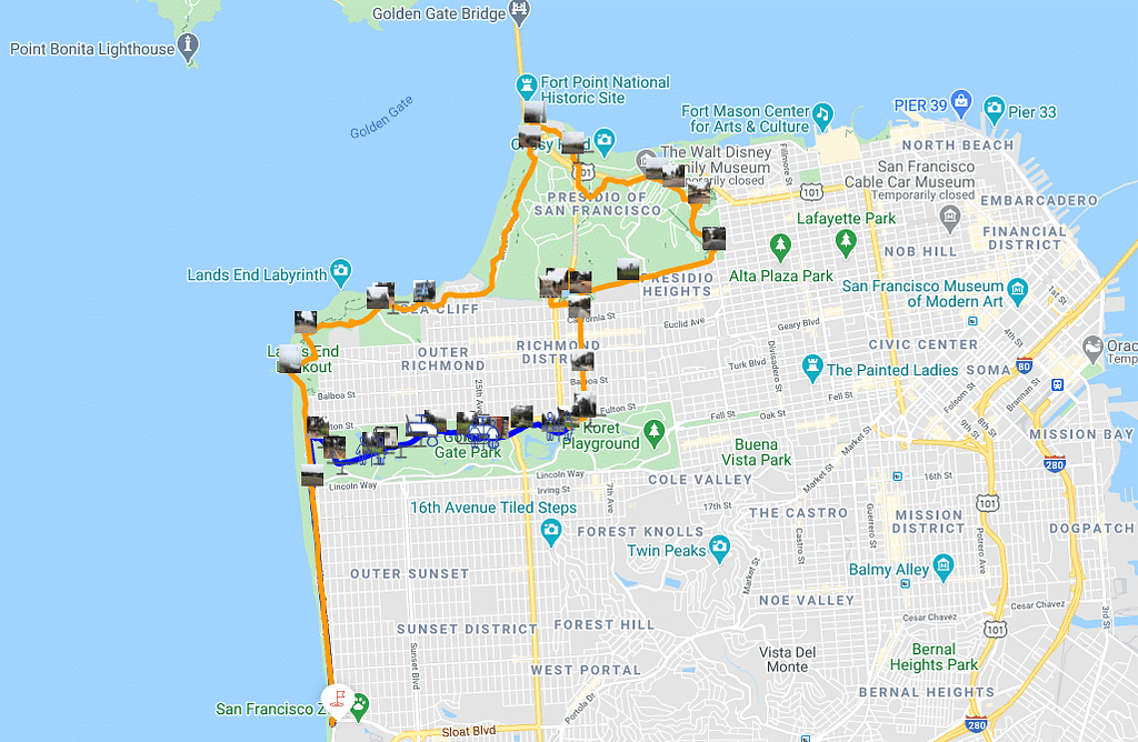San Francisco Bike Ride Map