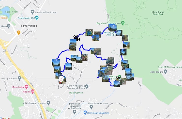 Adventure map of Harry a barbier memorial park hike